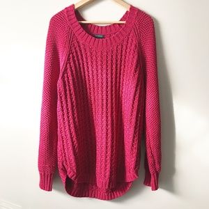 Calvin Klein Jeans Red Crochet Sweater XXL